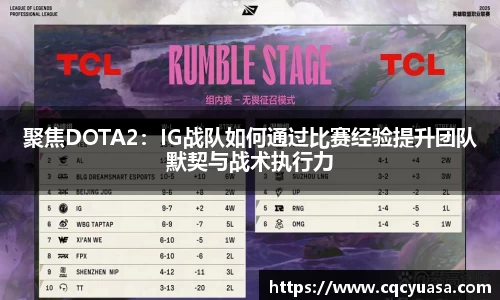 聚焦DOTA2：IG战队如何通过比赛经验提升团队默契与战术执行力