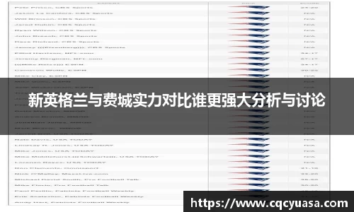 新英格兰与费城实力对比谁更强大分析与讨论